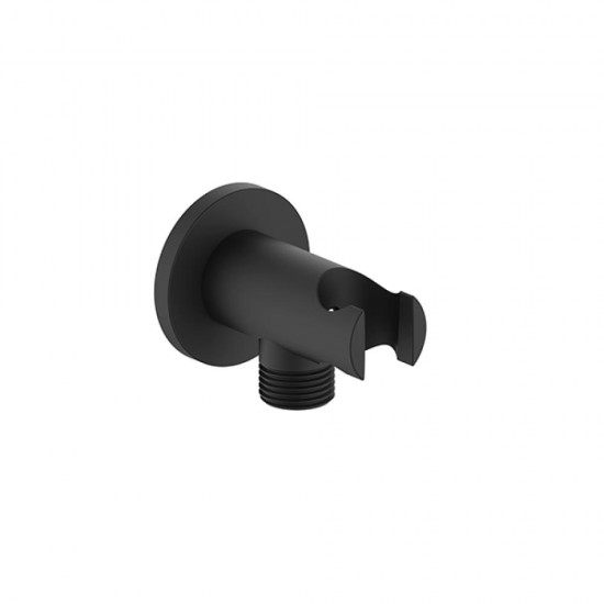 Round Shower Outlet Matt Black